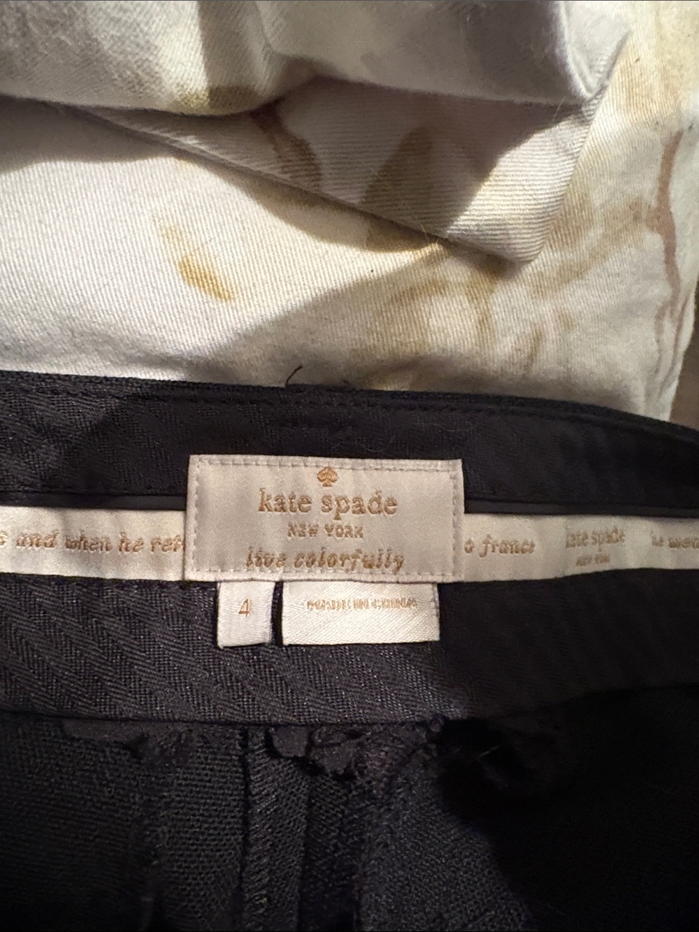 kate spade black pants